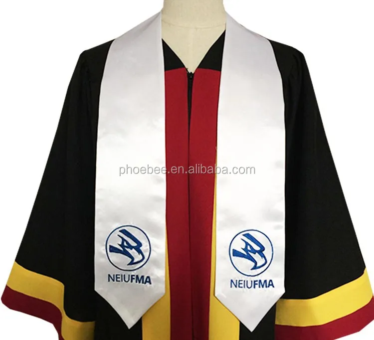 High Quality Embroidery Logo White Graduation Stoles - Buy Wholesale