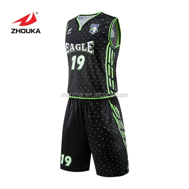 sublimation creative basketball jersey design black and yellow