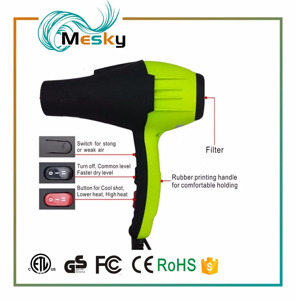 High Quality professional japanese double- far-infrared ion Hair Dryer customized Color Hair Dryer for quiet Travel hair Iron