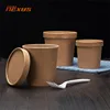 Factory direct supply take-out disposable soup paper bowls with kraft paper lids