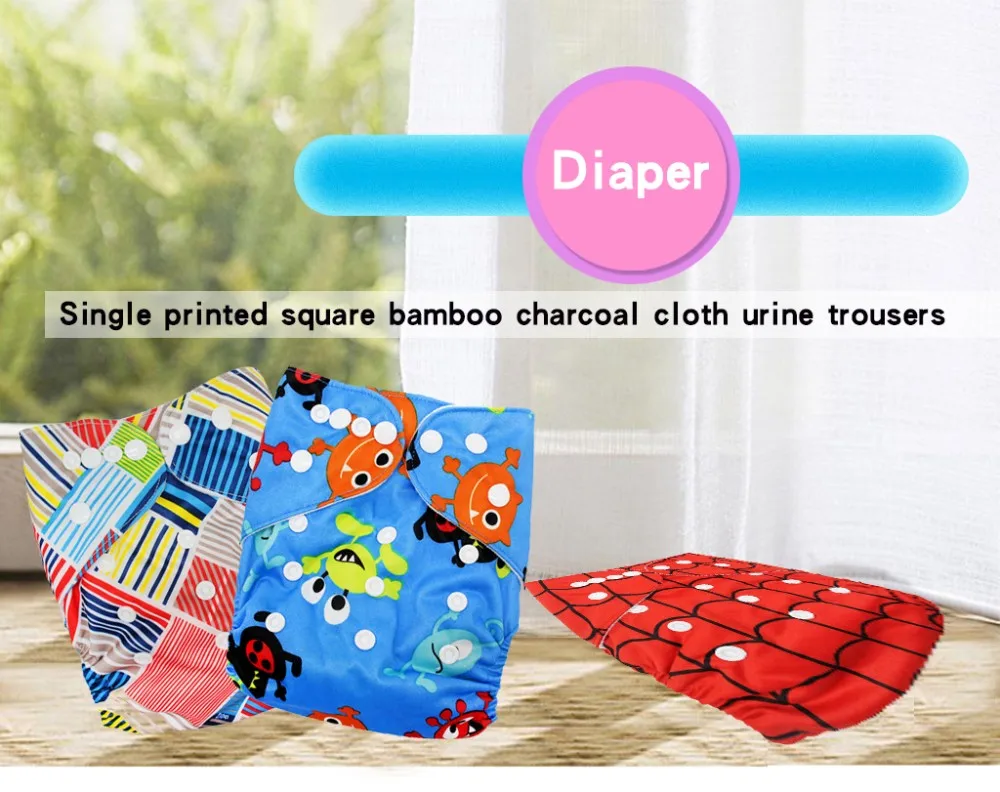 Oem Cute Baby Print Cloth Diaper Pocket Cloth Diapers Reusable Washable
