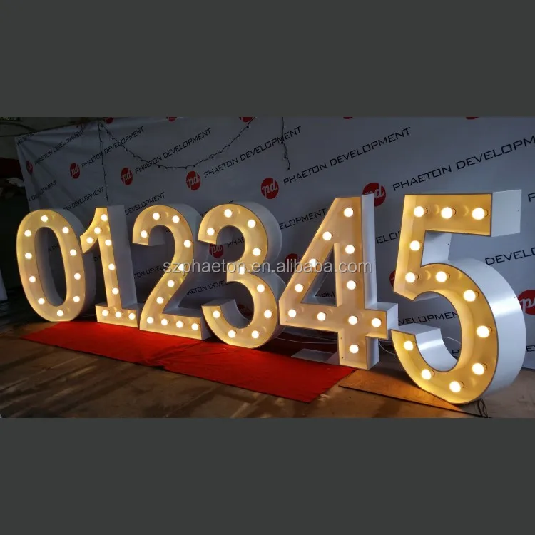 Led decoration marquee number light for birthday party, led numbers wedding