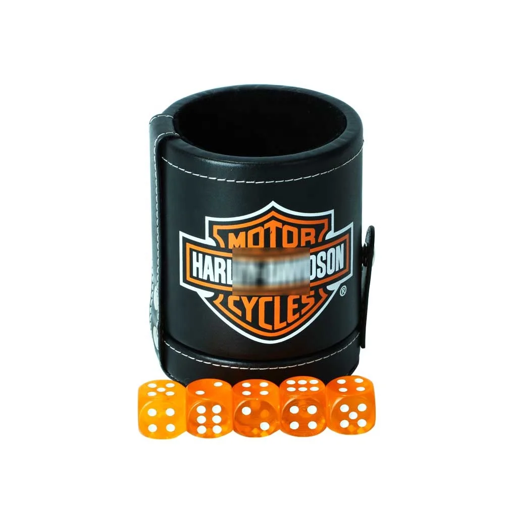 Online Shopping Free Shipping Pu Leather Dice Cup With Lid Set With 5