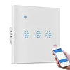 interruptor wifi smart switch 220V capacitive touch switch europe RU alexa google home controlled 3 gang wifi wall switch OEM