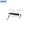 Hidden French power socket, Desktop power outlet with USB and RJ45 network