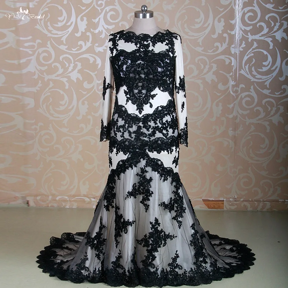 black two piece wedding dress