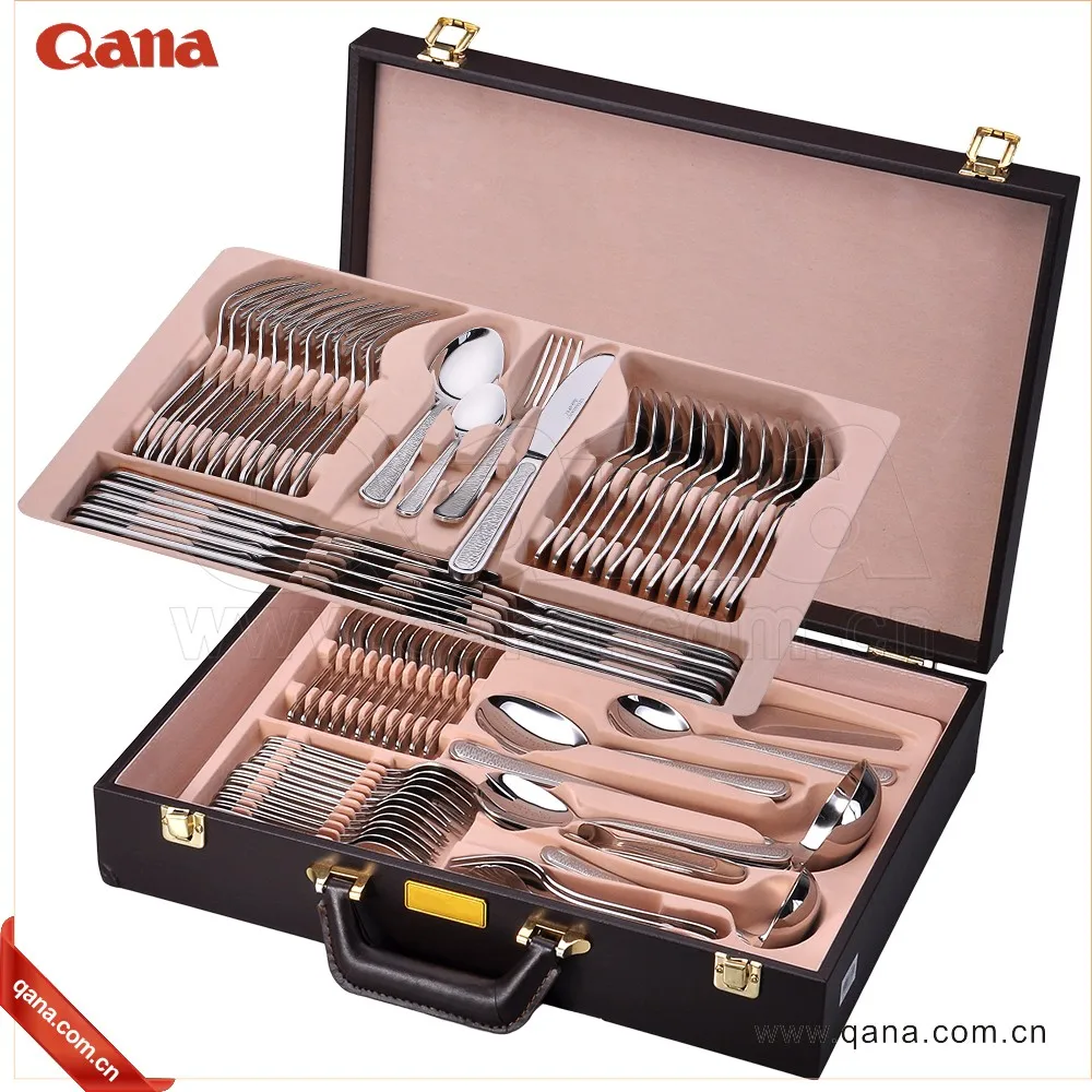 Middle East 128/126/86/72pcs Cutlery Luxury Wooden Case/dinner Flatware