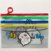 custom cute design clear plastic folder bag with colored zipper top