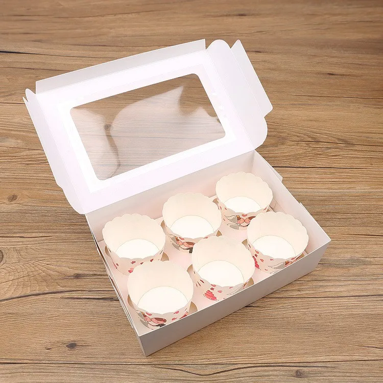 6insert Recycle Kraft Paper Folding Muffin Cupcake Display Box Buy