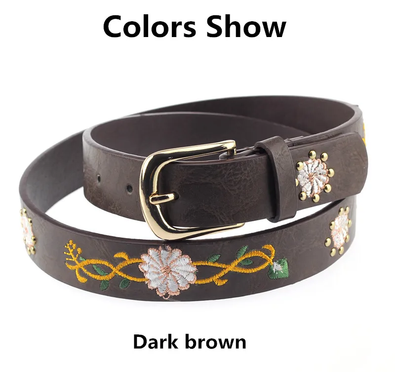 Fashion Womens Alloy Buckle Black Pu Embroidery Waist Belt,Discounted Ladies Quality Belt Buy