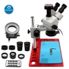 3.5X-90X Trinocular Stereo Zoom Microscope 20MP HDMI Camera 144pcs Ring Light Microscope Phone Repair Too