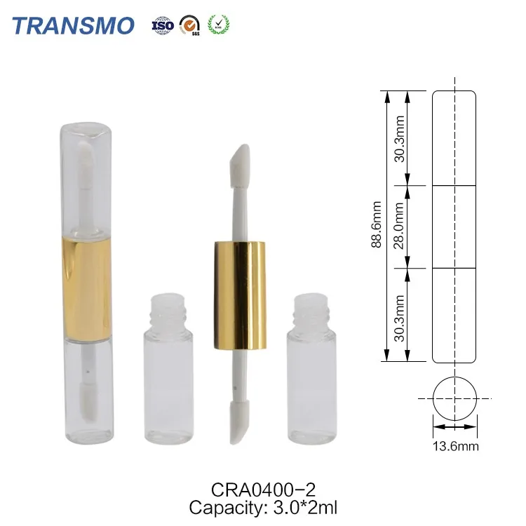 Popular Products 2019 Aluminum Double Sided Round Enpty Clear Lip Gloss