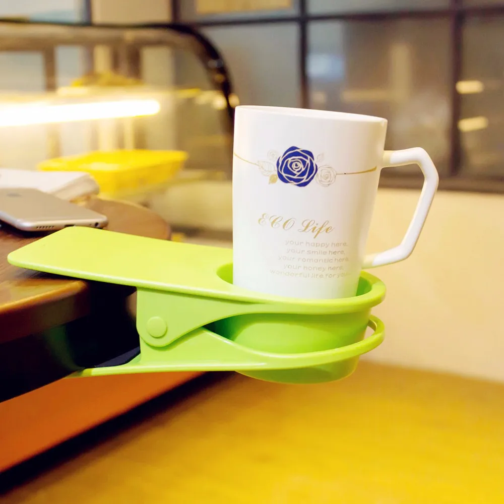 Drink Cup Holder Clip Home Office Table Desk Side Huge Clip Water