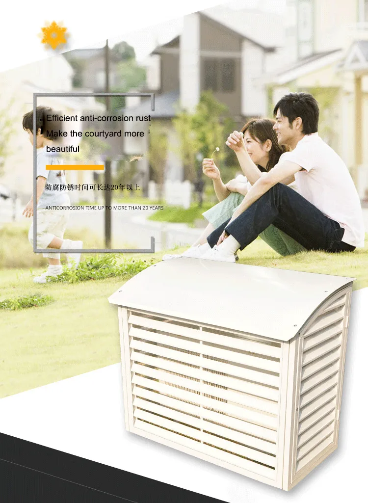 Shutter Design Decorative Outdoor Air Conditioner Cover With Noise
