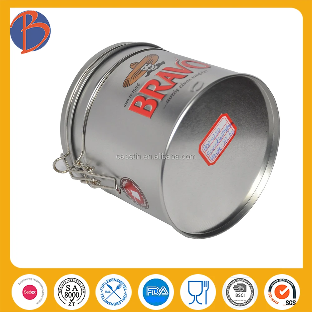 round small biscuit metal box with lock