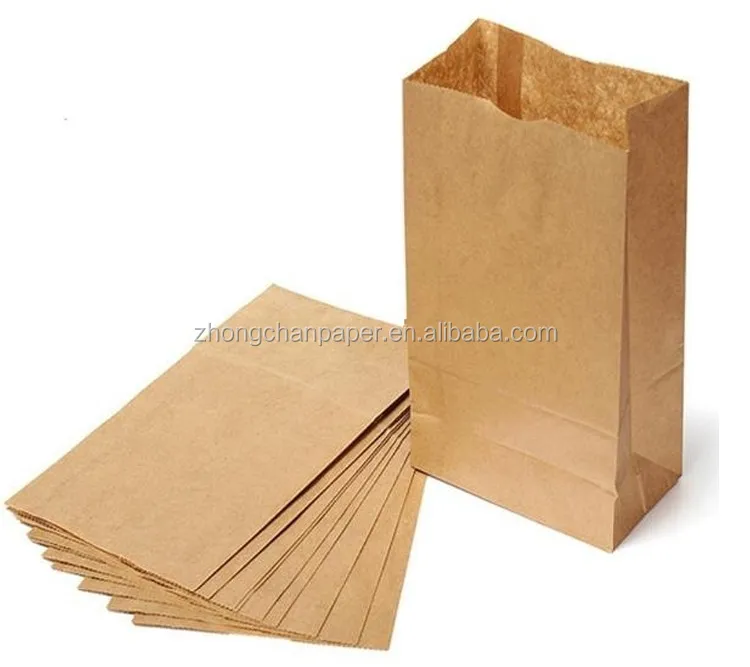 70gsm Pe Coated Waterproof Kraft Brown Paper Bag Without Handle For