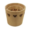 Wholesale pine wood carved heart shape Wooden Bucket