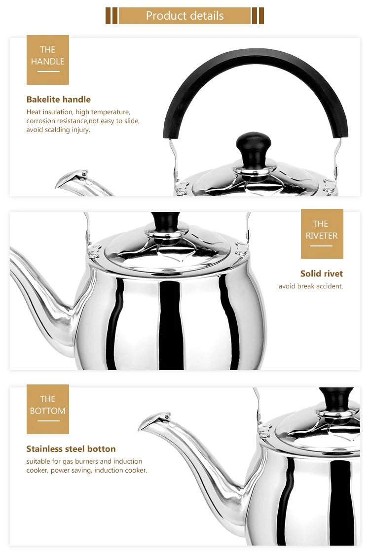 L33060908 Stainless Steel Turkish Double Tea Pot Kettle Set With