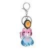 Cute 3D Color Gradient Crystal Color Custom Cat Keychain With Sun Key Hanging Accessories Bag Pendant