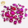 flatback high quality Mixed Shape rhinestone Rose Red Sew on Rhinestones 50pcs/bag diy crystal rhinestone red bottom shoes