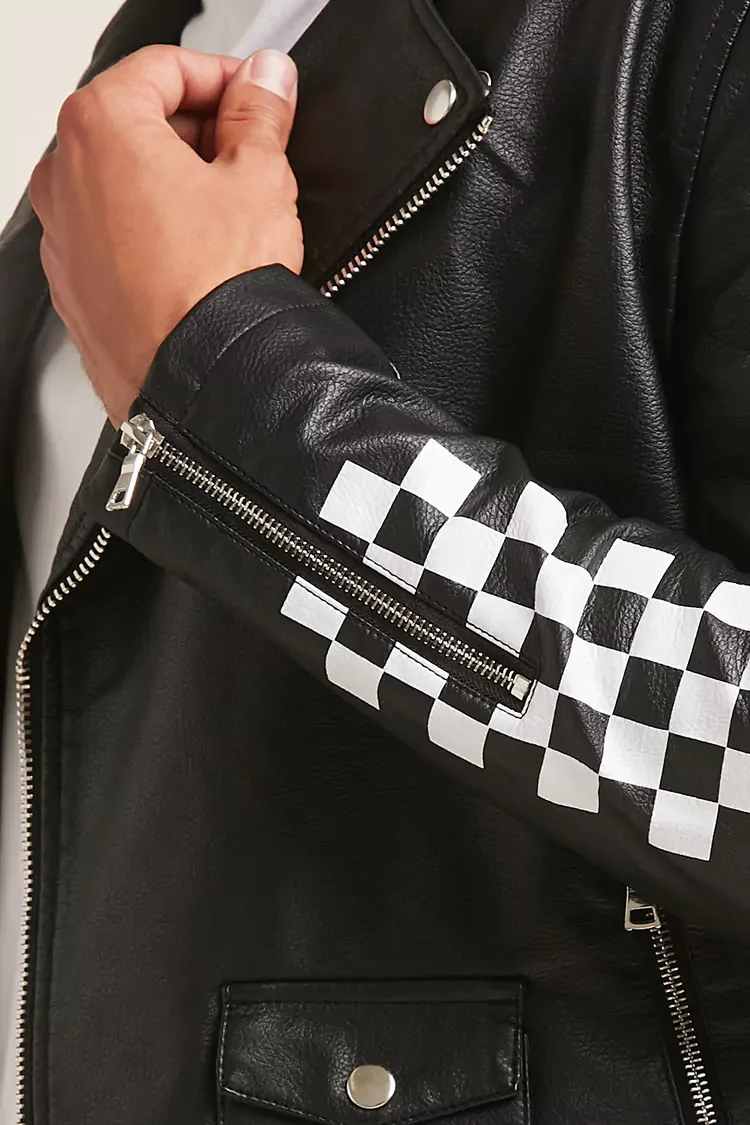 checkerboard leather jacket