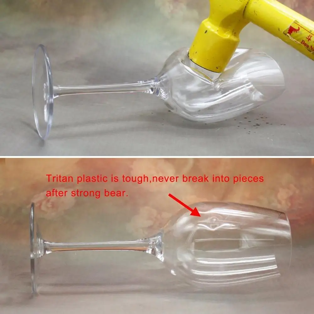 Durable Tritan Wine Glass With Long Stem Dishwasher Safe Plastic Wine