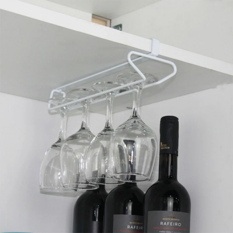 White Metal Kitchen Cabinets Goblet Rack Goblet Wine Glass Cup Metal ...