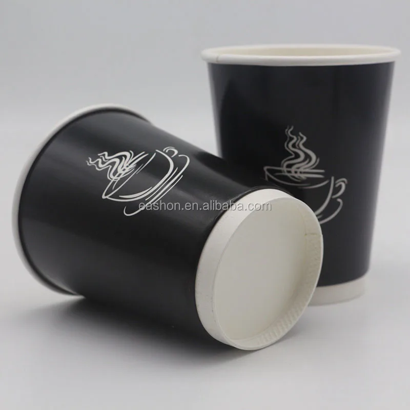 Wholesale High Quality Black Disposable Double Wall Paper Cup - Buy ...