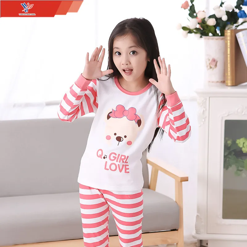 Unique 100 Cotton Children Kids Pajamas Red Green Yellow Pink Night ...