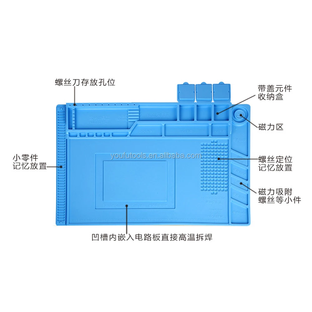 Bgaはんだ付け修理ステーション用の磁気断熱シリコンワーキングマット - Buy 断熱作業マット、はんだ付け修理ステーション、磁気ネジ収納  Product on Alibaba.com