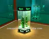 Cube acrylic wine bottle display with green LED