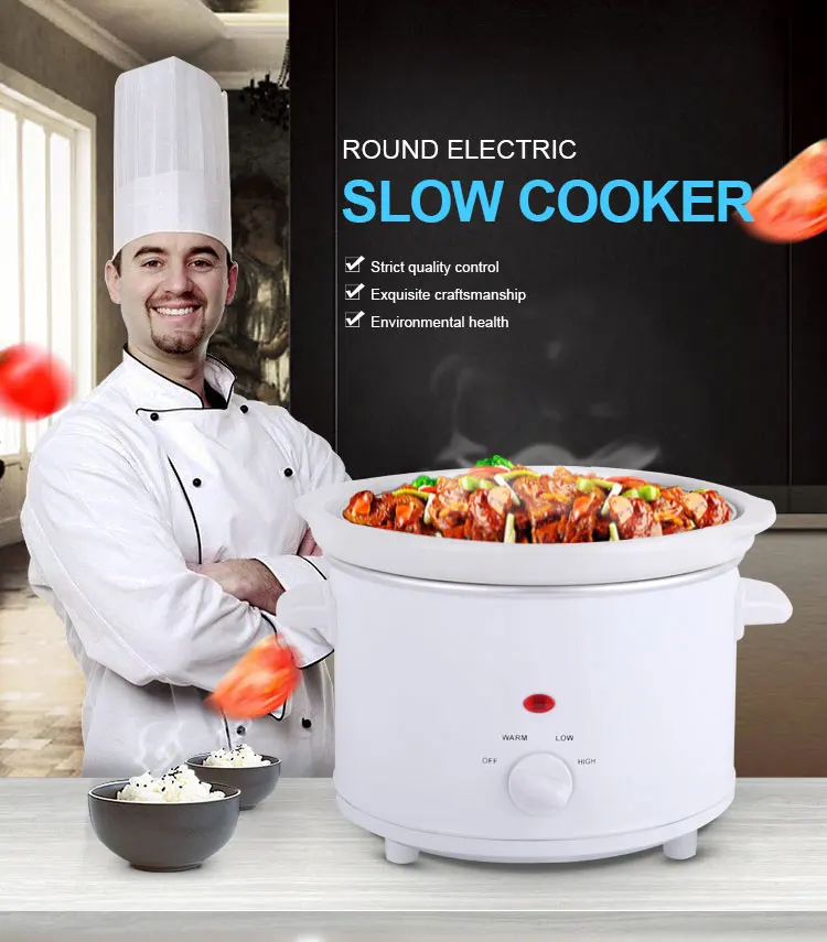 Crock-Pot Round Shaped Manual Slow Cooker, White, 1.5 qt