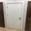 Solid wood panel door design white wooden entrance door interior