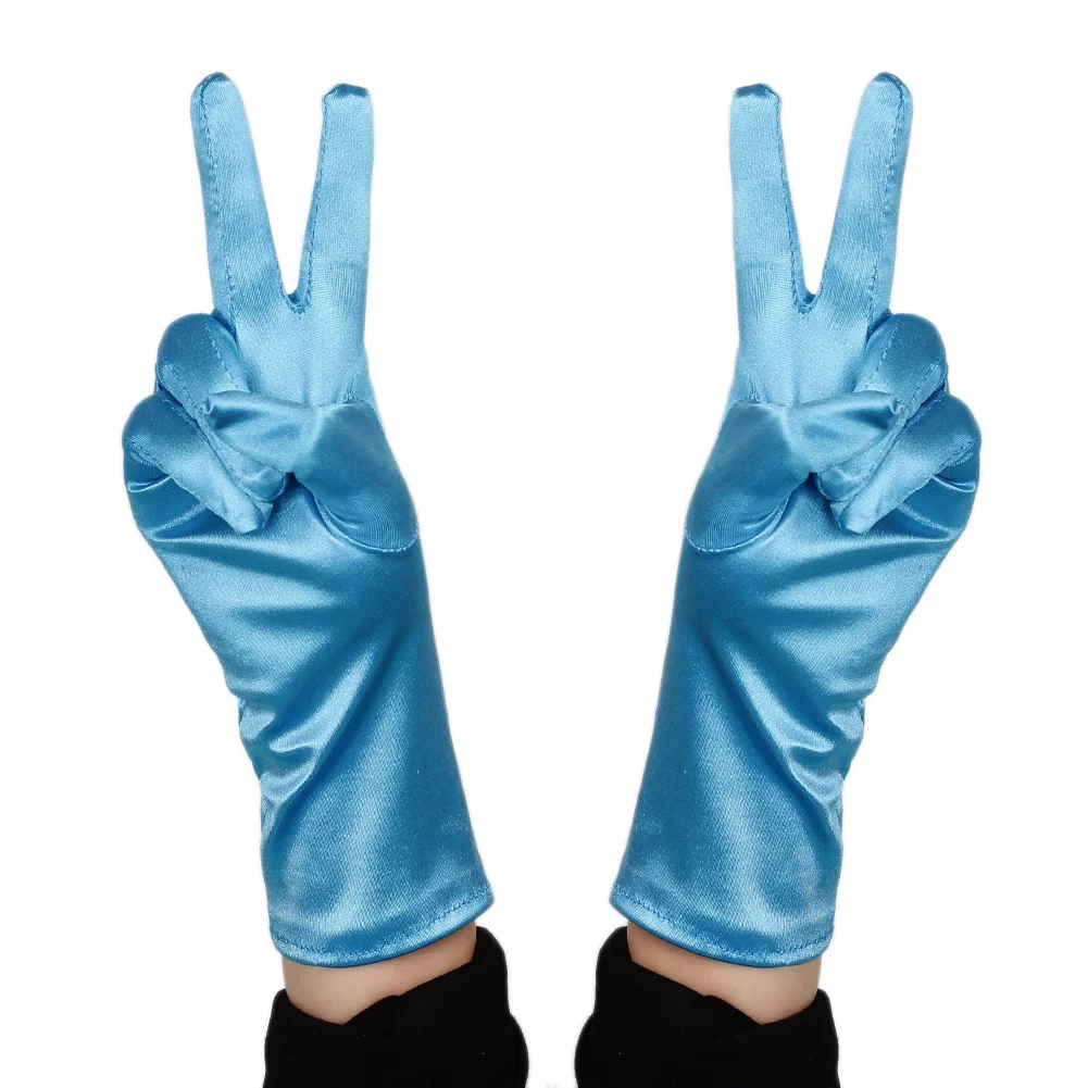 Elsa Princess Satin Gloves 2016 Newest Kids Girls font b Fancy b font font b Dresses