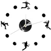 Preciser Football Figure Acrylic Crystal Morden DIY Clock Quartz Quiet Wall Clock