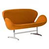Classic style living room love seat fabric swan chair