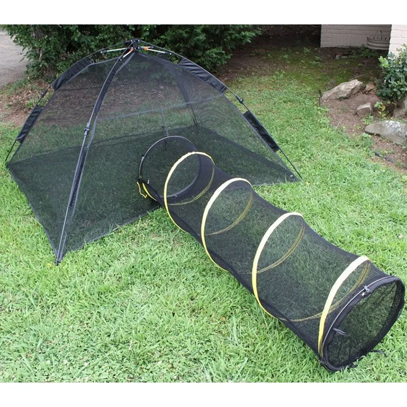 cat outdoor tent with tunnel
