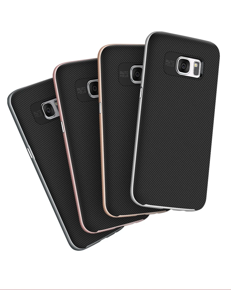 2 IN 1 Carbon Fiber TPU+PC Back Cover Case For Samsung Galaxy S7