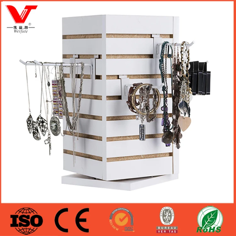 Rotating Wooden Countertop Key Chain Display / Countertop Jewelry