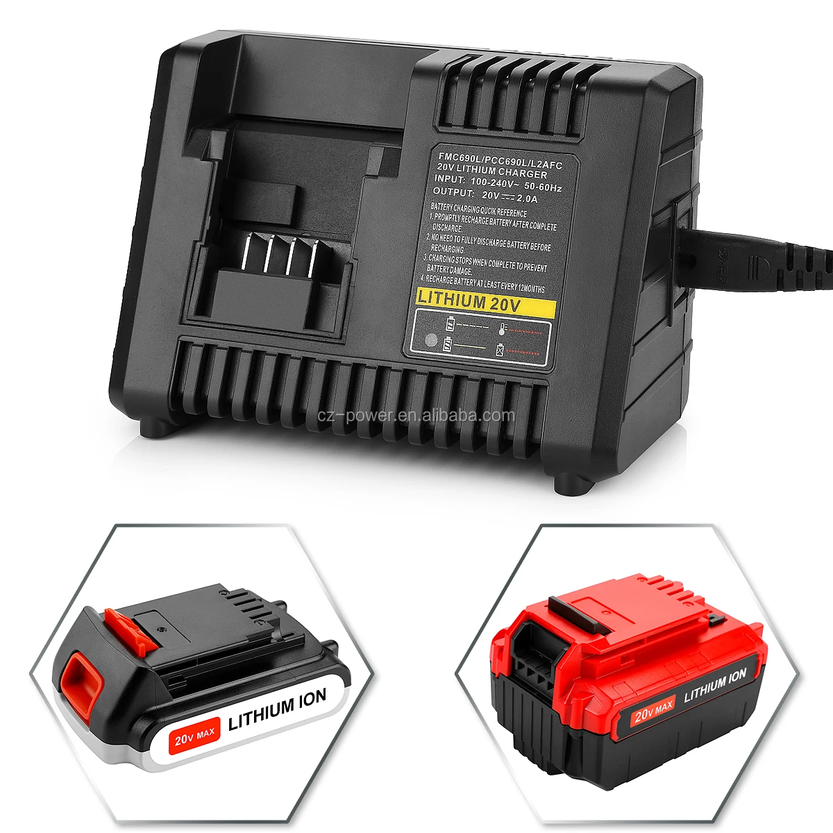 FMC690L/PCC690L 10.8V to 18V 3A Power tool Lithium Ion battery Charger For  Porter Cable and Black Decker