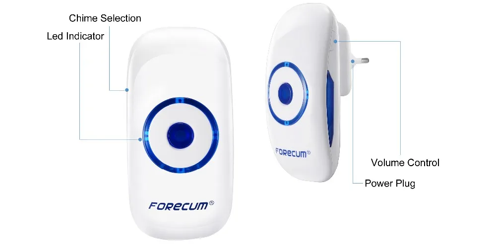 Forecum Waterproof Wireless Doorbell With 2 Receivers Ac Door Bell 36