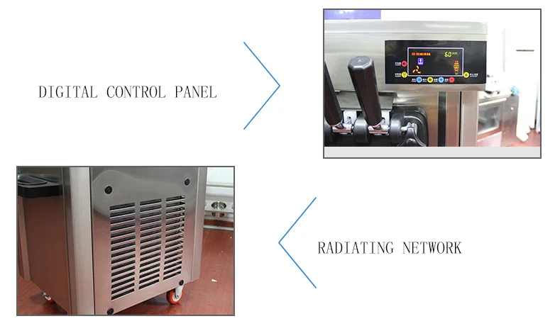 Commercial 3 flavor soft serve ice cream machine factory price