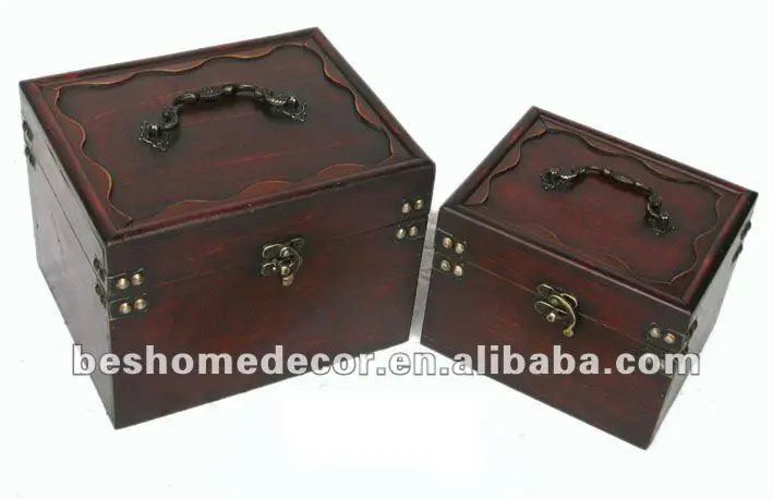 small lockable wooden box