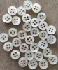 four holes natural white sea mother of pearl shell button with rim