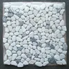 Natural Stone Unglazed Smooth Travertine Mix Emporador Dark River Rocks Pebble Stone Mosaic Tile Tumbled