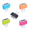 Factory Universal mobile phone EU US Plug wall socket 3 ports micro usb car fast charger for iphones x xs max for laptop