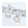 Pastel Spring Alloy Flower Colorful Floral Statement Stud Earrings