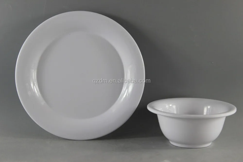 White Melamine Tableware,Melamine Dish And Bowl Set