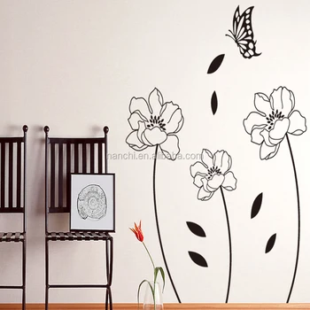 Slip Classique Calme Lotus Noir Stickers Muraux Pour Canapé Chambre
