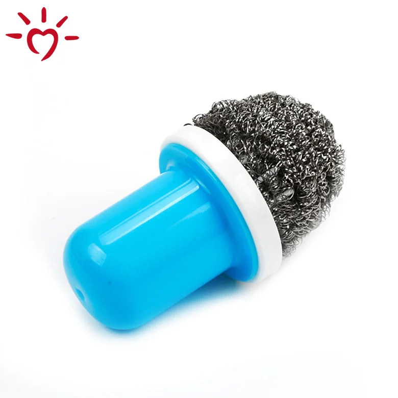 OEM handle dish steel wire kitchen cleaning dish-washing brush scourer with handle